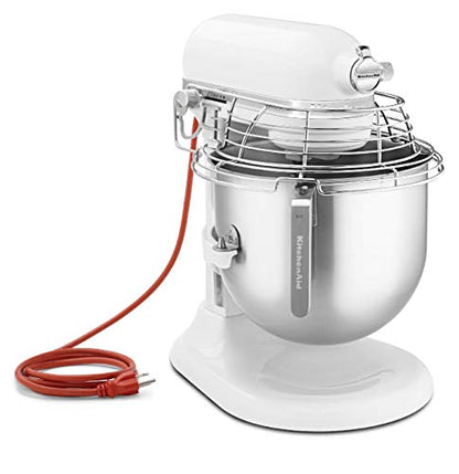 KitchenAid Commercial Series 8 Quart Bowl-Lift Stand Mixer with Stainless Steel Bowl Guard - KSMC895 - color: White, style: With Bowl Guard