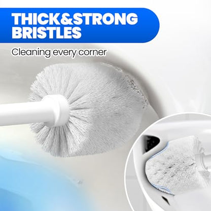 4in1 Toilet Plunger and Brush Set - Home Bathroom Cleaning Tools - color: Light Grey