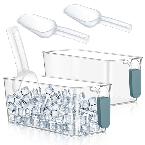 Havawish Ice Storage Bin and Flexible Scoop Set Plastic Freezer Bin - color: Dark Blue, size: 10.83 x 4.92 x 4.33 in, style: Classic