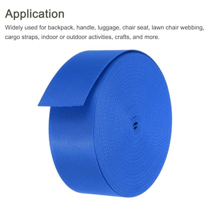 MECCANIXITY Flat Nylon Webbing Strap 2 Inch 25 Yards Blue - color: Blue, size: 2 Inch x 25 Yards