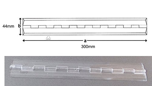 Transparent Clear Plastic Acrylic 300mm, 12", Continuous Piano Hinge Hinges