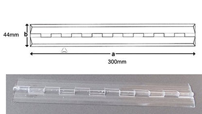 Transparent Clear Plastic Acrylic 300mm, 12", Continuous Piano Hinge Hinges