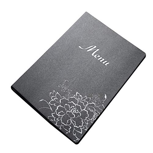 30pcs pack Menu covers 8.5X11 inch with logo Making, Contains 5 transparent pockets, Gift 10 sheets printing paper (Pearl black, 8.5X11 inch) - color: Pearl black, size: 8.5x11 Inch