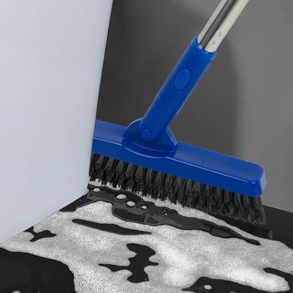 CELOX Grout Brush with Long Handle V-Shape Grout Line Scrubber with Stiff Bristle for Deep Cleaning Tile Grout, Blue - color: Bright-blue