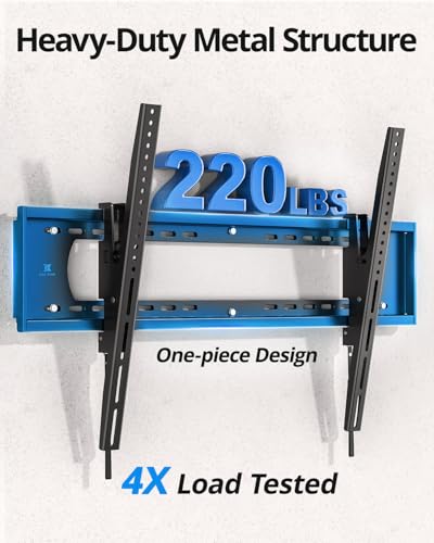 85 86 98 100 inch Heavy Duty Tilt TV Wall Mount Bracket for 65-120 inch Large TVS Up to 220LBS, Tilting TV Mount, Max VESA 900×600mm, 16/18/24/32" Studs, Fit Most 65+ 75+ 120 TVs - size: 65-120"