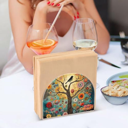 Tree of Life Napkin Holder for Table Acrylic Tissue Dispenser - color: Tree of Life