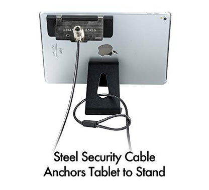 CTA Digital Tablet Security Kiosk Kit with Display Stand and Locking Cable - TAA Compliance - style: Rectangle base