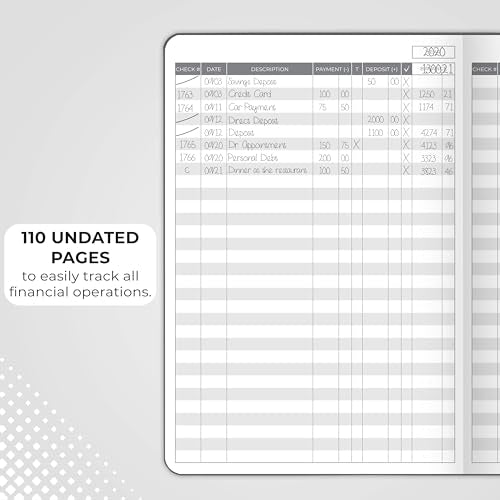 Clever Fox Check Register Book, Checkbook Ledger, 5.8x8.3 Mystic Grey - color: Mystic Gray, size: A5 (5.8'' x 8.3'')