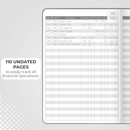 Clever Fox Check Register Book, Checkbook Ledger, 5.8x8.3 Mystic Grey - color: Mystic Gray, size: A5 (5.8'' x 8.3'')