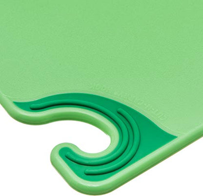 San Jamar Saf-T-Grip Plastic Cutting Board with Safety Hook, 12" x 18" x 0.5", Green - color: Green