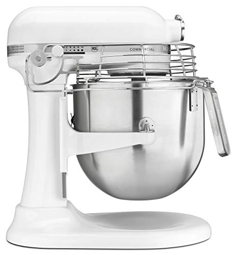 KitchenAid Commercial Series 8 Quart Bowl-Lift Stand Mixer with Stainless Steel Bowl Guard - KSMC895 - color: White, style: With Bowl Guard