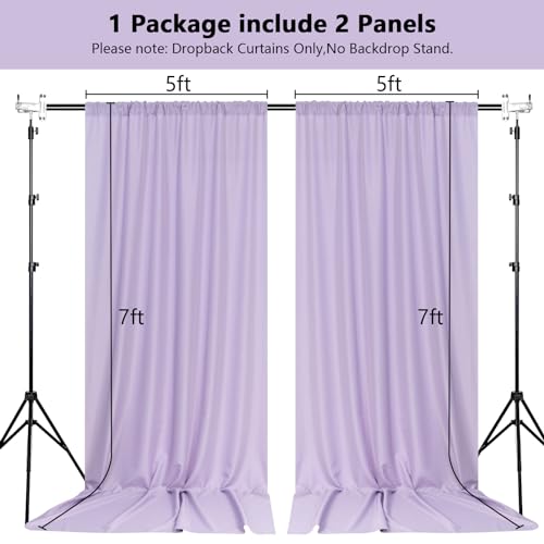 MEETSKY Purple Backdrop Curtains,Wedding Backdrop Drapes,5ft x 7ft,2 Panels - color: Light Purple, size: 60"W x 84"L (Pack of 2)