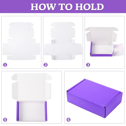Spakon 50 Packs Shipping Boxes, Cardboard, Purple, 6 x 4 x 1.6 Inches - color: Purple, size: 6 x 4 x 1.6 Inches