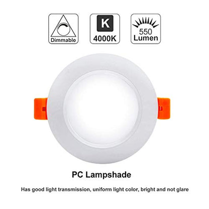 3.5 Inch LED Recessed Lighting, Dimmable LED Downlight 7W (55W Halogen Equivalent), CRI80+ 4000K Natural White LED Recessed Lights Ceiling Light with LED Driver, 10 Pack - color: 4000k (Natural White), size: White-3.5Inch-10Pack