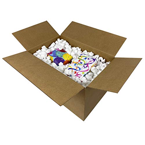UOFFICE Packing Peanuts 3.5 cu. ft. (22.5 Gallons), S-Shaped Popcorn Cushion for Shipping (White), Void Filling Popcorn Peanuts