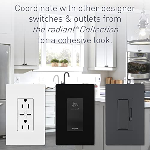 Legrand Radiant Digital Countdown Timer Switch, 4-Settings, Black, 1-Pack