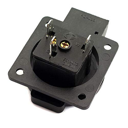 2-Pack US Standard Water-Proof Power Outlet 3-Hole Socket AC 15A 125V Panel Mount Dust-Proof Industrial Electrical Female Plug Power Connector