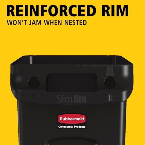 Rubbermaid Commercial Products Slim Jim Trash Can, Black, 23-Gallon - color: Black, size: 23 Gal