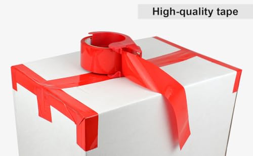 BOMEI PACK Red Heavy Duty Packing Tape 6 Rolls with Red Plastic Dispenser, 2.5 mil, 1.88 inch x 60 Yards, Total 360Yds, Ultra Strong, Refill for Packaging and Shipping - color: Red