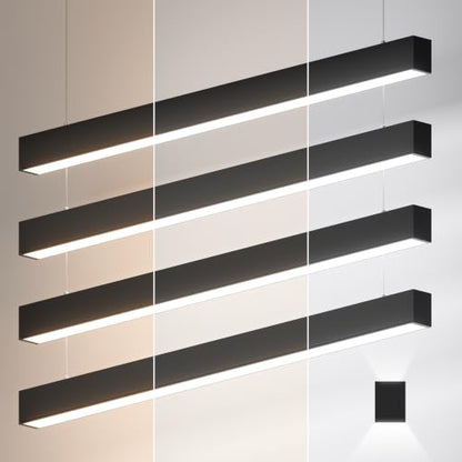 4FT LED Linear Light,50/45/40/35/30W Up and Down Light,3/4/5000K - color: Black, size: 4FT4P