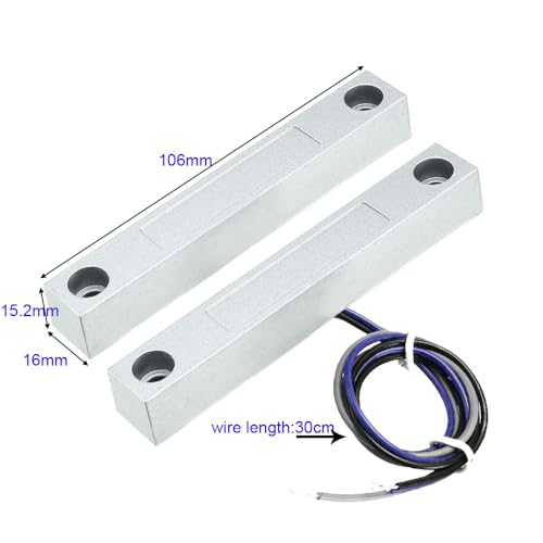 Gebildet MC-58 Rolling Door Contact, Magnetic Reed Switch Alarm with 3 Wires for N.O./N.C. Applications - color: Silver-E1282T