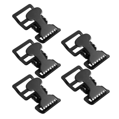 EXCEART 5pcs Webbing Clip Metal Clips Heavy Duty Luggage Strap Backpack Webbing Clamp Buckle Bracelet Iron - size: 6.5X3.5CM (Pack of 2)