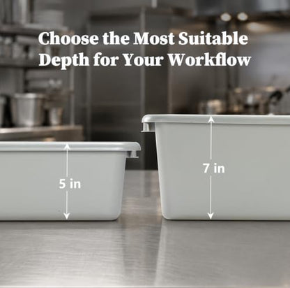 CURTA 3Pack Commercial Bus Tub with Lids, 21"x15"x7" Gray NSF Dish Box - size: 21.06" x 15.35" x 7.09" - With Lid