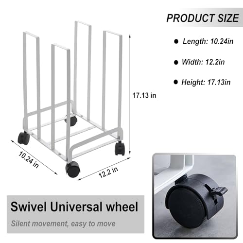 Carton Stand for Boxes, White Carton Storage Rack with Wheels - color: White