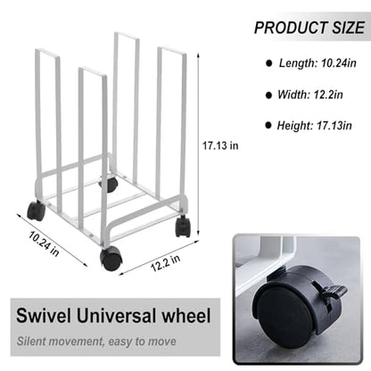 Carton Stand for Boxes, White Carton Storage Rack with Wheels - color: White
