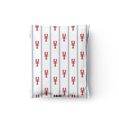 10x13 (100) Lobsters Designer Poly Mailers Waterproof Self Sealing Tear Resistant Polymailers Shipping Envelopes Premium Printed Bags For Small Businesses - color: Lobsters, size: 10x13 inches