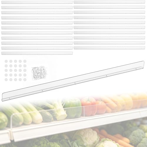 Nalwort 22 Pcs Retail Gondola Shelving Front Fence, Clear PET Shelf Fence with 1/4" Holes and Screws, Front Lips Barrier for Retail Store Display Rack, 3" H x 48" L - size: 3" H x 48" L
