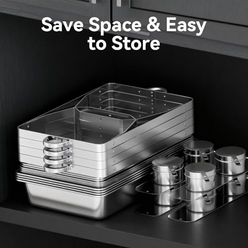 304 Stainless Steel Chafing Dishes for Buffet 4Pack, 9QT Chafing Dish Buffet Set, Food Warmers for Parties Buffet, Buffet Servers and Warmer, Warming Trays for buffets party, Roll Edge Designed Silver - color: Silver-002