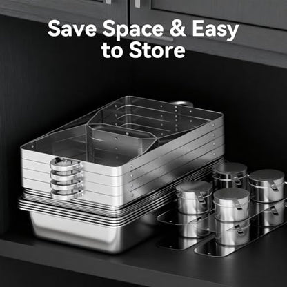 304 Stainless Steel Chafing Dishes for Buffet 4Pack, 9QT Chafing Dish Buffet Set, Food Warmers for Parties Buffet, Buffet Servers and Warmer, Warming Trays for buffets party, Roll Edge Designed Silver - color: Silver-002