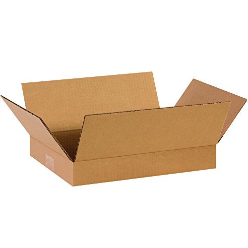 BOX USA 14 x 10 x 2 Corrugated Cardboard Boxes, Flat 14'L x 10'W x 2'H, Pack of 25 | Shipping, Packaging, Moving, Storage Box for Home or Business, Strong Wholesale Bulk Boxes