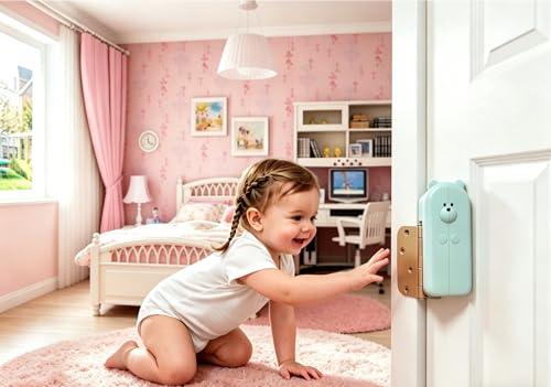 Door Pinch Guard Baby Proofing - Door Hinge Cover,Hanging Silicone Pinch Guard and Anti Slam Stopper,Anti-Pinch Safety Latch for Cabinet Drawer Window3pcs (Green+Grey+Apricot)