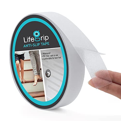 LifeGrip Clear Anti Slip Tape 1" x30Ft Waterproof Grip Tape for Tubs&Shower - size: 1" X 30'
