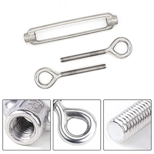 M6 Eye & Eye Turnbuckle, 304 Stainless Steel Turnbuckle Heavy Duty Wire Rope Tension 5 Pcs - style: Eye & Eye-M-6