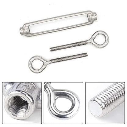 M6 Eye & Eye Turnbuckle, 304 Stainless Steel Turnbuckle Heavy Duty Wire Rope Tension 5 Pcs - style: Eye & Eye-M-6