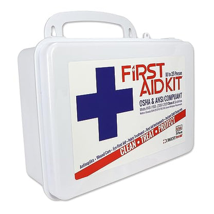 OSHA & ANSI Class A, Metal First Aid Kit, 25 Person, 79 Piece Emergency Kit
