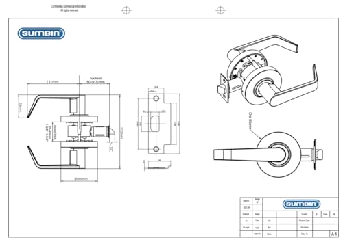 Grade 2 Commercial Heavy Duty Passage Door Lever Lockset, ADA, Matt Black Finish - color: B400 Passage RB