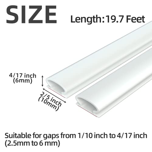 Weather Stripping Door Seal Strip,Self-Adhesive Rubber Door Insulation - color: White, size: 19.7Feet