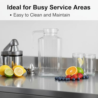61 oz Acrylic Pitcher with Lid and Spout, 1800ml Large Hot/Cold Water Jug for Iced Tea Pitcher for Coffee, Juice Iced Tea Beverage Carafe with Lid for Family Gathering(1800ml) - size: 60.9 Ounces