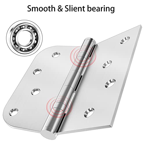 Ball Bearing Door Hinges, 4 Inch Stainless Steel Brushed Nickel, Pack of 3 - color: Brushed Nickel - 03, size: 4 inch - 3 pack