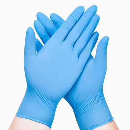 SwiftGrip Disposable Nitrile Exam Gloves, Blue, Latex Free, Medical Gloves for Cleaning, Food-Safe, Powder Free, Non-Sterile - size: Large