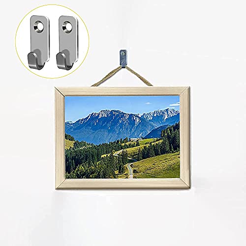 10pcs Heavy Duty Hanger 304 Stainless Steel Wall Mounted Mini J Hook for Mirror Picture Frames Hanging Wire/D Rings/Keyhole Hangers - style: J Shaped Hanger (10pcs)