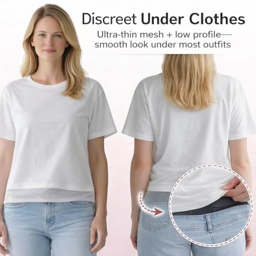 Ultra Breathable & Thin Back Brace for Lower Back Pain, Wear Under Clothes - size: L/XL(Waist: 42.5"-53")
