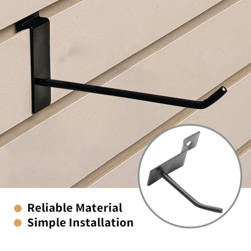 20 Pack 2 Inch Slatwall Hooks, Black Coat Rack Slat Wall Panel Hooks Garage Organization, Pegboard Gridwall Hook for Retail Display