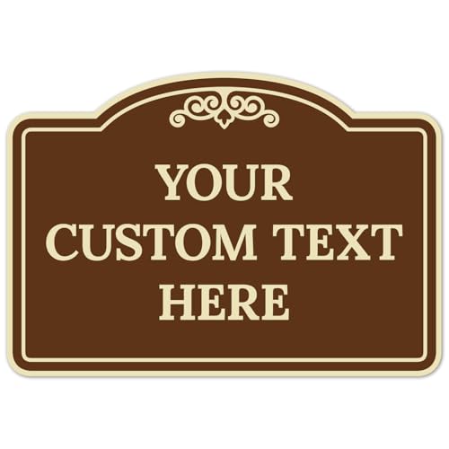Custom Decorative Sign, Personalized Metal Sign for Business, Driveway, Home, Office Door Plaque, Brown Background Sign, 7x10 Inches, ACM, Made in USA by Sigo Signs - color: Brown Background, size: 10x7