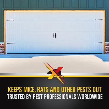 Xcluder X2 Rodent Proof Overhead Sectional Door Seal Kit, 16’4” Wide for 2” Thick Doors, Stops Mice, Rats and Weather, Suitable for Residential or Commercial Property Use - size: 2.0 in. x 2.0 in.