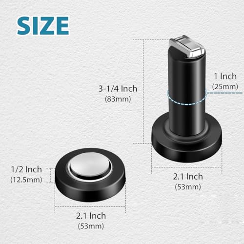 4 Pack Door Stoppers Magnetic Door Stop Black Heavy Duty Stainless Steel Door Catch Door Holders, Modern Door Stop for Wall Floor Mount - color: Black, size: 4 Pack